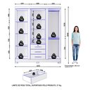 Ver imagem 3 de Guarda Roupa Solteiro Capelinha Premium 3 Portas com Cômoda Sapateira Genova Plus 4 Gavetas