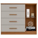 Ver imagem 4 de Guarda Roupa Solteiro Capelinha Premium 3 Portas com Cômoda Sapateira Genova Plus 4 Gavetas