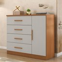 Ver imagem 7 de Guarda Roupa Solteiro Capelinha Premium 3 Portas com Cômoda Sapateira Genova Plus 4 Gavetas