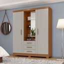 Ver imagem 6 de Guarda Roupa Solteiro Capelinha Premium 3 Portas com Cômoda Sapateira Genova Plus 4 Gavetas