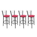 Ver imagem 1 de Kit 4 Banquetas Alta Preta Cozinha Gourmet Americana Balcão:rosa