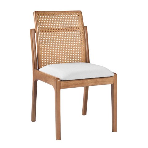 Cadeira Decorativa Sala de Jantar Luxo Livia Facto Branco - Mozzelar