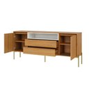 Ver imagem 3 de Balcão Buffet 184cm Tb403 com 2 Portas 2 Gavetas e 1 Nicho Freijó Off White Dalla Costa