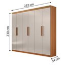 Ver imagem 4 de Guarda Roupa 6 Portas Leblon Cinamomo com Off White D'doro