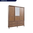 Ver imagem 3 de Guarda-Roupa Casal com Espelho 3 Portas de Correr e Quatro Gavetas Bege/Ypê