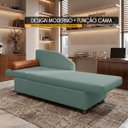 Ver imagem 2 de Sofá Cama Solteiro 1 Lugar com Baú Divã Bouclê Multifuncional Divã Quarto Hóspedes 195cm:Bouclê Verd