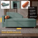Ver imagem 3 de Sofá Cama Solteiro 1 Lugar com Baú Divã Bouclê Multifuncional Divã Quarto Hóspedes 195cm:Bouclê Verd
