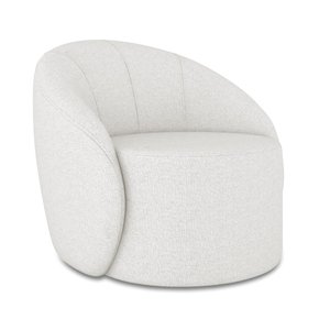 Poltrona Decorativa Orgânica Giratória Lua Linho Cinza D03 - D'rossi