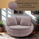 Ver imagem 4 de Poltrona Giratória Madeira Escritório Sala Quarto Almofadas Luxo Reforçada Premiun Salao Rosa