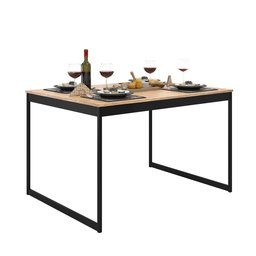 Mesa de Jantar 4 Pessoas 120x90 Tolix Magno Industrial Metal e Madeira - Lamina com Preto - 1