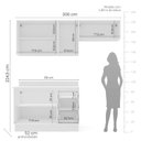 Ver imagem 2 de Armário de Cozinha Modulada Completa 3 Peças 200cm com Tampo 250069 Meena Politorno Móveis