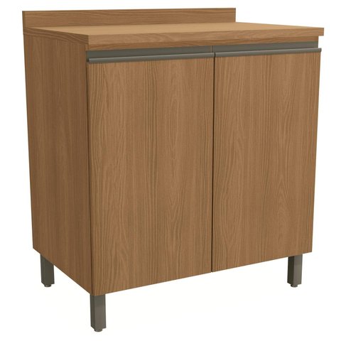 Armário de Cozinha Balcão 2 Portas 80cm com Tampo e Pés G744 Maxxi Canela Kappesberg