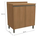 Ver imagem 2 de Armário de Cozinha Balcão 2 Portas 80cm com Tampo e Pés G744 Maxxi Canela Kappesberg