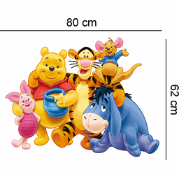 Adesivo de Parede Turma do Pooh:80 X 62 Cm - 2