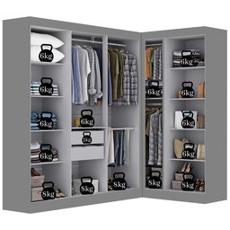 Guarda-roupa Modulação 9 Portas Canto Paris - 5