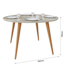 Mesa de Jantar 4 Lugares em Mdf com Pés Palito e Tampo de Vidro - 4