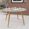 Mesa de Jantar 4 Lugares em Mdf com Pés Palito e Tampo de Vidro - 1