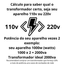 Autotransformador 5.000va Slim com Tomada para Airfryer Ar Condicionado Aspirador de Po e Outros Ate - 6