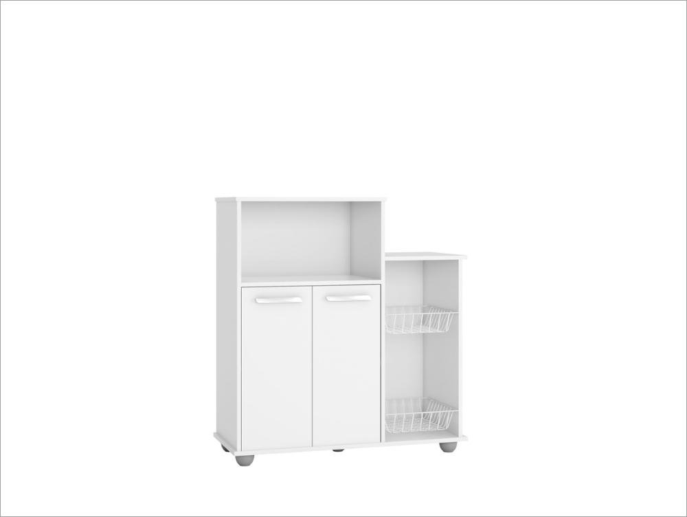 Armario Multiuso Sollys 2 Portas Balçao Fruteira 91cm Branco Poliman