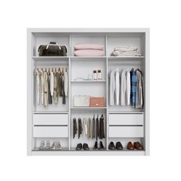 Guarda Roupa Casal com Espelho 3 Portas de Correr Flex Panama - Branco - 2
