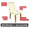 Kit 6 Cadeira de Jantar Emily Estofada Veludo Bege Pé de Madeira Castanho - Arkell - 7