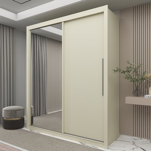 Guarda-Roupa Solteiro 2 Portas 1 Porta Espelhada Royale 100% MDF