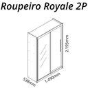Ver imagem 3 de Guarda-Roupa Solteiro 2 Portas 1 Porta Espelhada Royale 100% MDF
