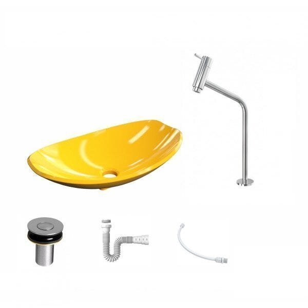 Kit Cuba L45 com Torneira Link 1062 Metal e Válvula Click 1"B + Sifão PVC e Flexível - 2