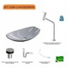Kit Cuba L45 com Torneira Link 1062 Metal e Válvula Click 1"b + Sifão Pvc e Flexível - 3
