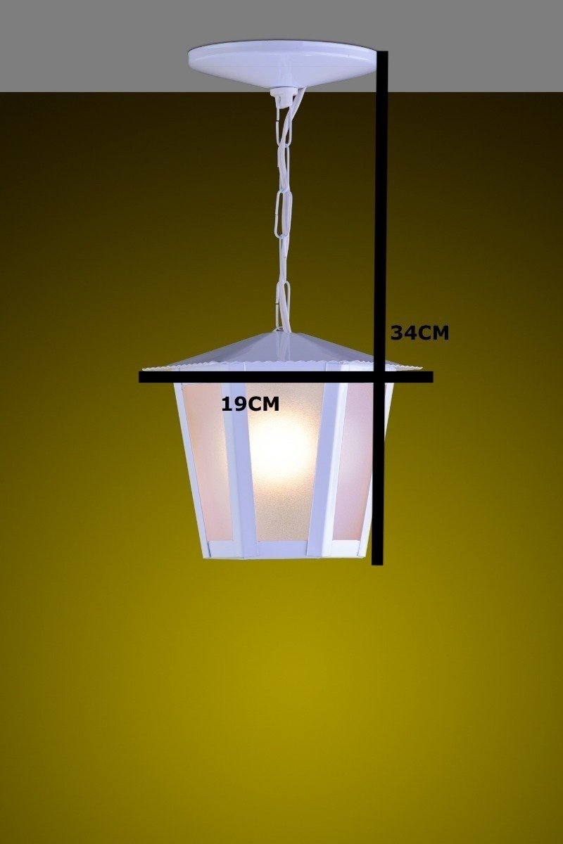 Kit C/ 5 Luminárias Pendente Colonial Sextavado Branco MadeiraMadeira