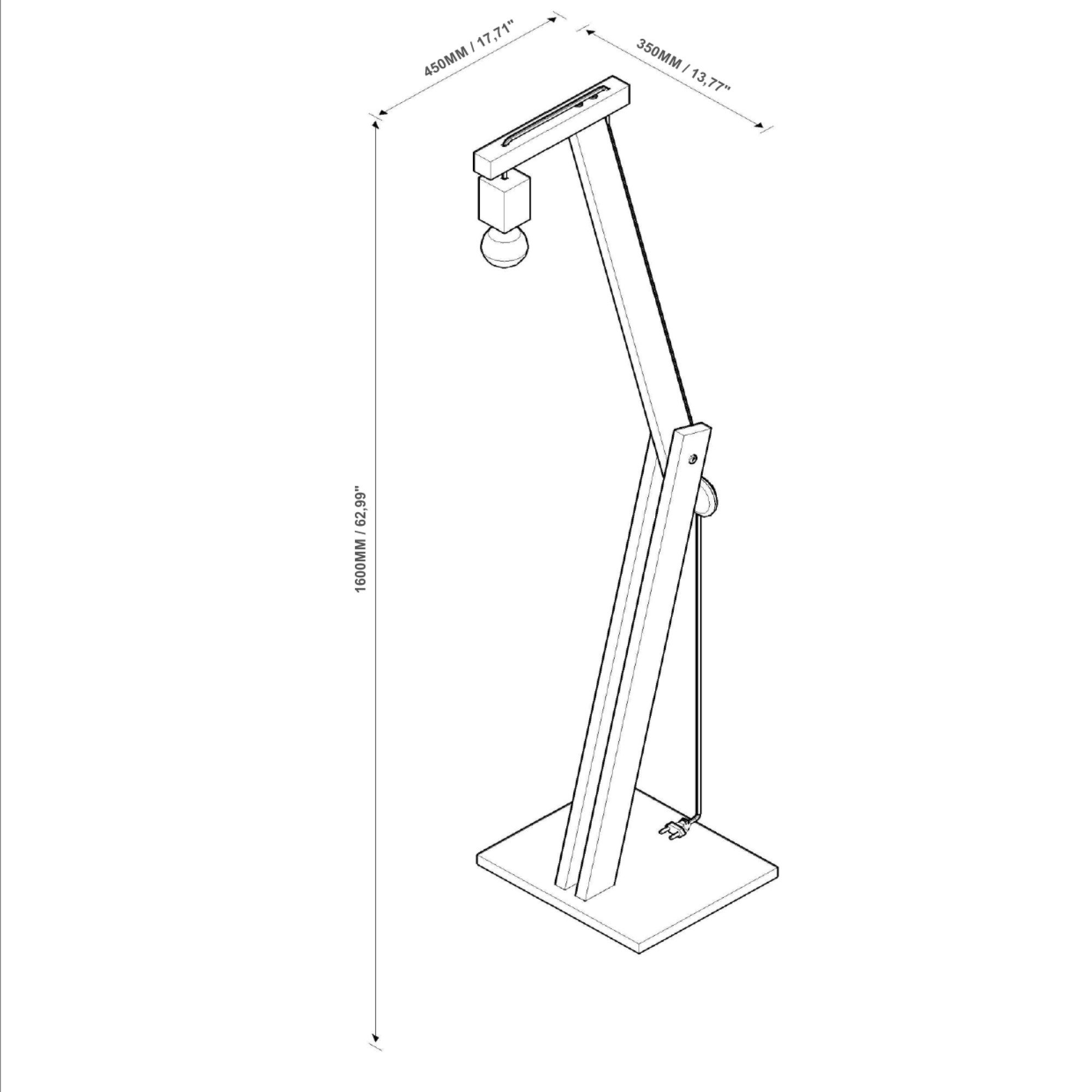 Luminária Abajur Moderna Sala de Chão Pelicano Pé Regulável para Quarto e Sala Luxo Cor Nature - 5