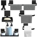 Ver imagem 1 de Kit Acessórios de Banheiro com Ventosa Preto 6 Peças F.max