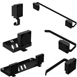 Kit Acessórios de Banheiro com Ventosa Preto 6 Peças F.max - 6
