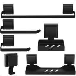 Kit Acessórios de Banheiro com Ventosa Preto 6 Peças F.max - 7