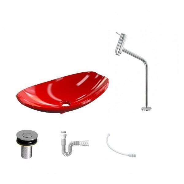 Kit Cuba L45 com Torneira Link 1062 Metal e Válvula Click 1"B + Sifão PVC e Flexível - 2