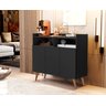 Buffet Aparador Balcão Sala Jantar Estar Wind Retro 3 Portas:black - 2