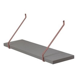 Kit 2 Prateleiras Cinza Madeira Mdf 70cm Laqueado Suporte Metal Decoração Moderno -organizze Móveis - 3