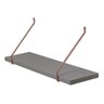 Kit 2 Prateleiras Cinza Madeira Mdf 70cm Laqueado Suporte Metal Decoração Moderno -organizze Móveis - 3