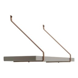 Kit 2 Prateleiras Cinza Madeira Mdf 70cm Laqueado Suporte Metal Decoração Moderno -organizze Móveis - 5