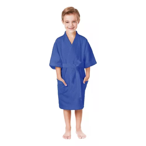 Roupão Felpudo Infantil Quimono Confetti Tamanho G Azul
