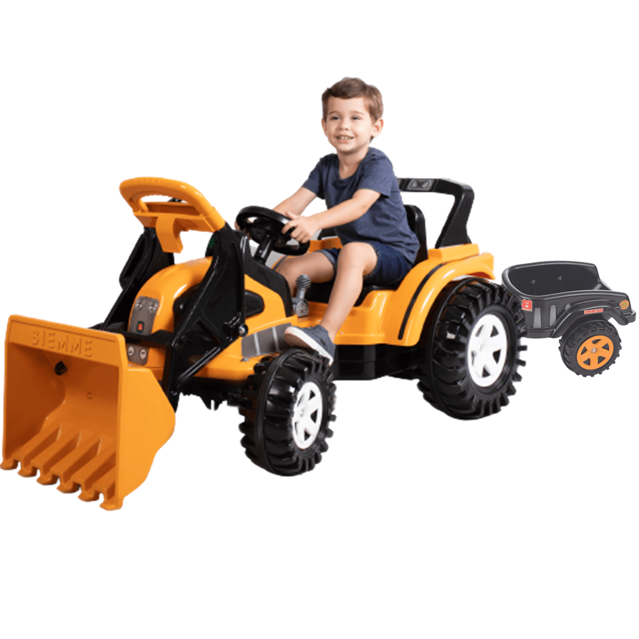 Trator de Pedal Infantil Biemme Big Boss Pa e Caçamba Amarelo - 1