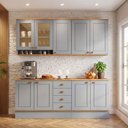 Ver imagem 3 de Cozinha Completa Aspen 7 Portas 4 Gavetas com Vidro Cinza/Cinamomo - Fellicci