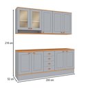 Ver imagem 2 de Cozinha Completa Aspen 7 Portas 4 Gavetas com Vidro Cinza/Cinamomo - Fellicci