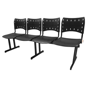 Cadeira Iso Rp Longarina Polipropileno 4 Lugares Colorida