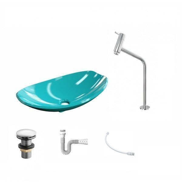 Kit Cuba L45 com Torneira  1062 Metal e Válvula Click 1 1/2" + Sifão PVC e Flexível - 2