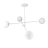 Lustre Lirio com 4 Globos Esfera de Vidro Branco - Branco - 3