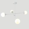Lustre Lirio com 4 Globos Esfera de Vidro Branco - Branco - 4