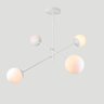Lustre Lirio com 4 Globos Esfera de Vidro Branco - Branco - 5
