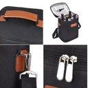 Ver imagem 6 de Bolsa Termica Porta Vinhos Taças 4 Garrafas Mochila Wine Bag Cooler com Divisorias Removiveis Bag