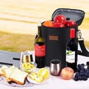 Ver imagem 4 de Bolsa Termica Porta Vinhos Taças 4 Garrafas Mochila Wine Bag Cooler com Divisorias Removiveis Bag